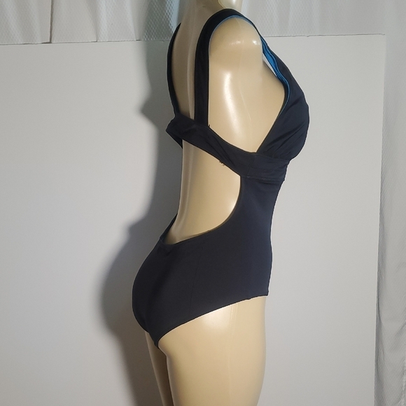 NEW Diane von Furstenberg One Piece Swimsuit Black Size L - Picture 6 of 12